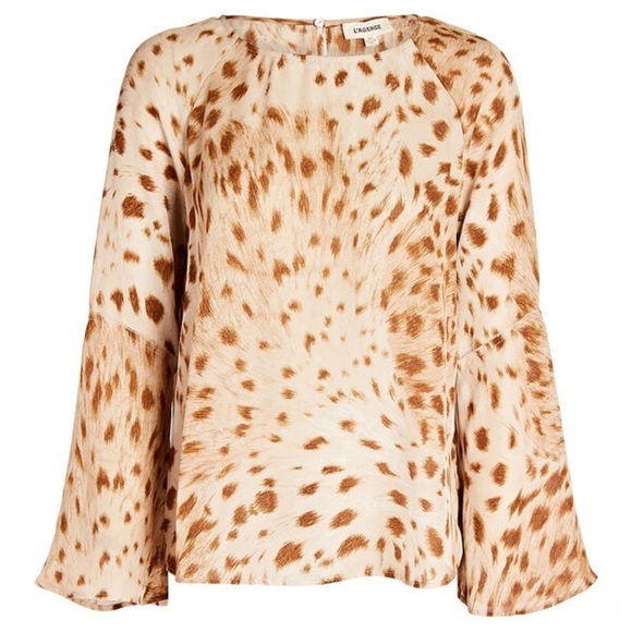 L’Agence Dylan Cheetah Printed Silk Blouse - Picture 1 of 6